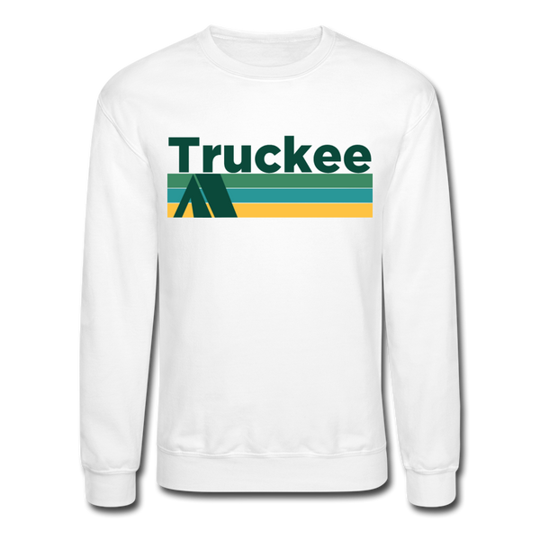 Truckee, California Sweatshirt - Retro Camping Truckee Crewneck Sweatshirt - white
