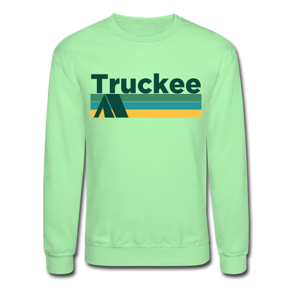 Truckee, California Sweatshirt - Retro Camping Truckee Crewneck Sweatshirt - lime