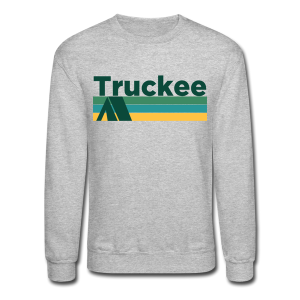 Truckee, California Sweatshirt - Retro Camping Truckee Crewneck Sweatshirt - heather gray