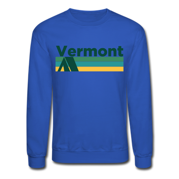 Vermont Sweatshirt - Retro Camping Vermont Crewneck Sweatshirt - royal blue