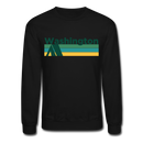 Washington Sweatshirt - Retro Camping Washington Crewneck Sweatshirt - black