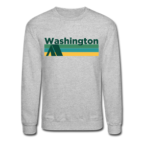 Washington Sweatshirt - Retro Camping Washington Crewneck Sweatshirt