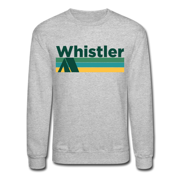Whistler, Canada Sweatshirt - Retro Camping Whistler Crewneck Sweatshirt - heather gray
