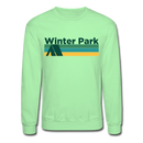 Winter Park, Colorado Sweatshirt - Retro Camping Winter Park Crewneck Sweatshirt - lime