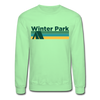 Winter Park, Colorado Sweatshirt - Retro Camping Winter Park Crewneck Sweatshirt - lime