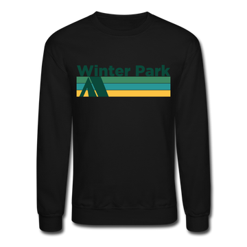 Winter Park, Colorado Sweatshirt - Retro Camping Winter Park Crewneck Sweatshirt - black