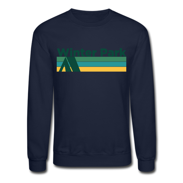 Winter Park, Colorado Sweatshirt - Retro Camping Winter Park Crewneck Sweatshirt - navy