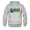 Aspen, Colorado Hoodie - Retro Camping Aspen Hooded Sweatshirt - heather gray