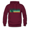 California Hoodie - Retro Camping California Hooded Sweatshirt - burgundy