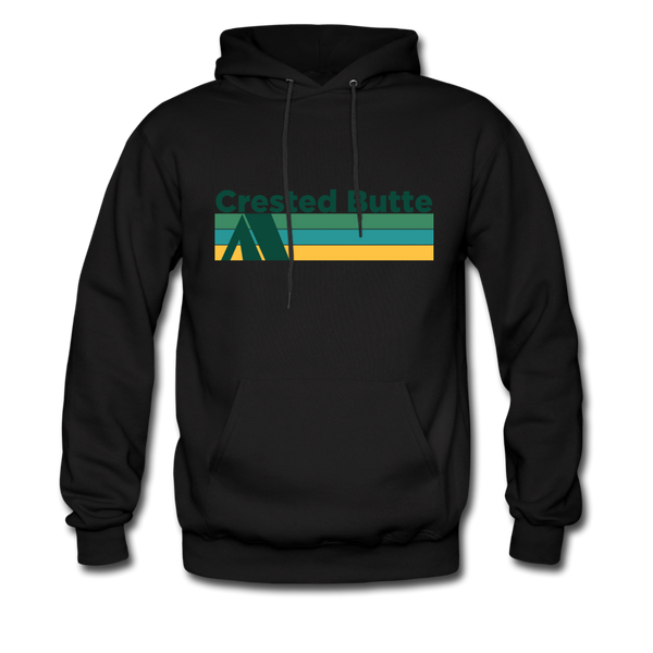 Crested Butte, Colorado Hoodie - Retro Camping Crested Butte Hooded Sweatshirt - black