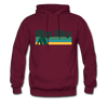 Big Sky, Montana Hoodie - Retro Camping Big Sky Hooded Sweatshirt - burgundy