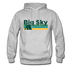 Big Sky, Montana Hoodie - Retro Camping Big Sky Hooded Sweatshirt - heather gray