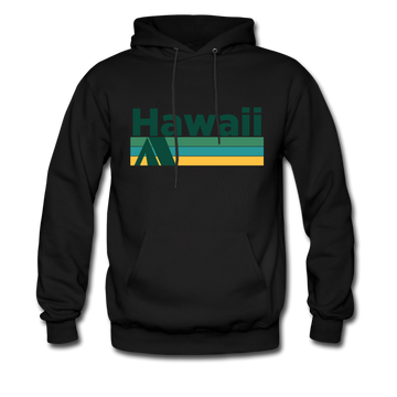 Hawaii Hoodie - Retro Camping Hawaii Hooded Sweatshirt - black
