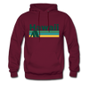 Hawaii Hoodie - Retro Camping Hawaii Hooded Sweatshirt - burgundy