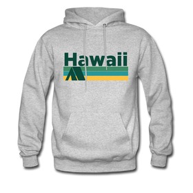 Hawaii Hoodie - Retro Camping Hawaii Hooded Sweatshirt - heather gray