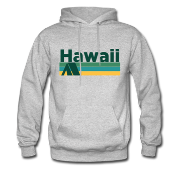 Hawaii Hoodie - Retro Camping Hawaii Hooded Sweatshirt - heather gray
