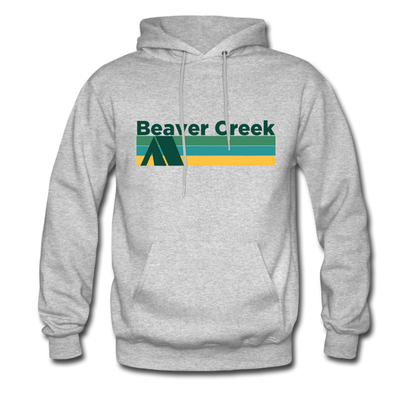 Beaver Creek, Colorado Hoodie - Retro Camping Beaver Creek Hooded Sweatshirt - heather gray