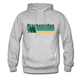 Breckenridge, Colorado Hoodie - Retro Camping Breckenridge Hooded Sweatshirt - heather gray