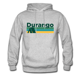 Durango, Colorado Hoodie - Retro Camping Durango Hooded Sweatshirt - heather gray