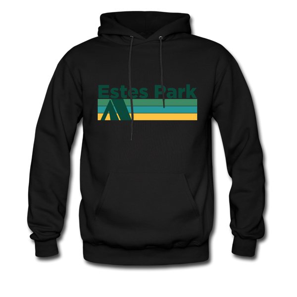 Estes Park, Colorado Hoodie - Retro Camping Estes Park Hooded Sweatshirt - black