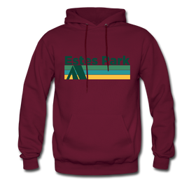 Estes Park, Colorado Hoodie - Retro Camping Estes Park Hooded Sweatshirt - burgundy