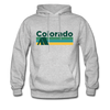 Colorado Hoodie - Retro Camping Colorado Hooded Sweatshirt - heather gray