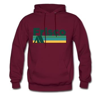 Frisco, Colorado Hoodie - Retro Camping Frisco Hooded Sweatshirt - burgundy