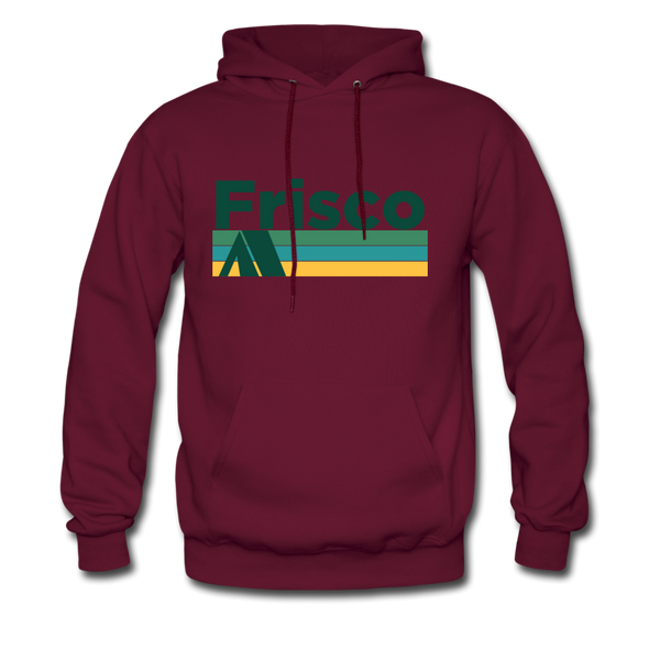 Frisco, Colorado Hoodie - Retro Camping Frisco Hooded Sweatshirt - burgundy