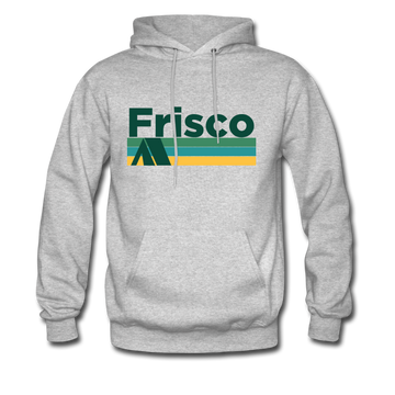 Frisco, Colorado Hoodie - Retro Camping Frisco Hooded Sweatshirt - heather gray