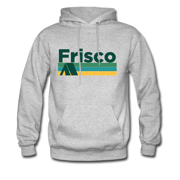 Frisco, Colorado Hoodie - Retro Camping Frisco Hooded Sweatshirt - heather gray