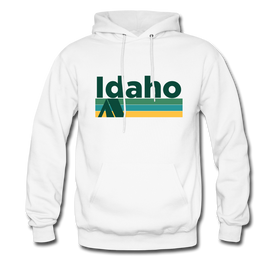 Idaho Hoodie - Retro Camping Idaho Hooded Sweatshirt - white