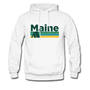 Maine Hoodie - Retro Camping Maine Hooded Sweatshirt - white