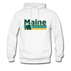 Maine Hoodie - Retro Camping Maine Hooded Sweatshirt - white