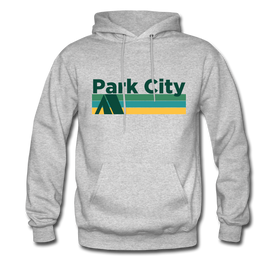 Park City, Utah Hoodie - Retro Camping Park City Hooded Sweatshirt - heather gray