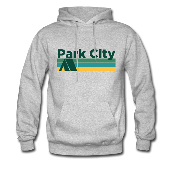 Park City, Utah Hoodie - Retro Camping Park City Hooded Sweatshirt - heather gray