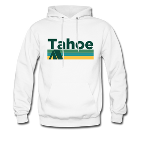 Lake Tahoe, California Hoodie - Retro Camping Lake Tahoe Hooded Sweatshirt - white