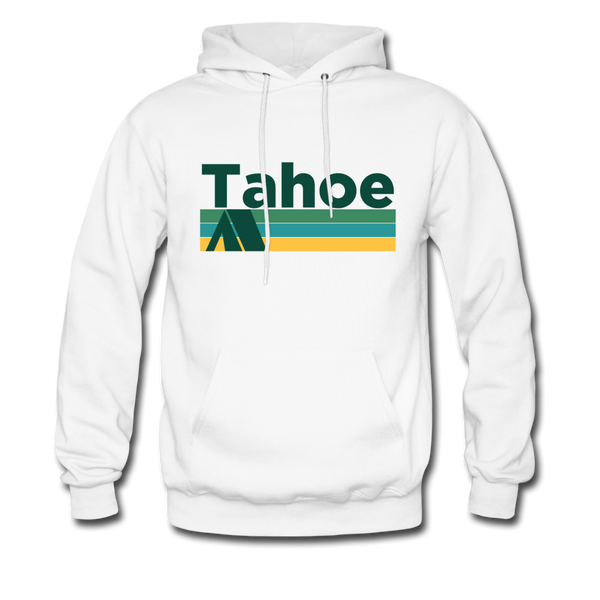 Lake Tahoe, California Hoodie - Retro Camping Lake Tahoe Hooded Sweatshirt - white