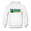 Michigan Hoodie - Retro Camping Michigan Hooded Sweatshirt - white