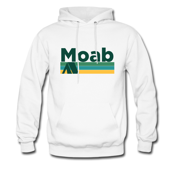 Moab, Utah Hoodie - Retro Camping Moab Hooded Sweatshirt - white