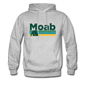 Moab, Utah Hoodie - Retro Camping Moab Hooded Sweatshirt - heather gray
