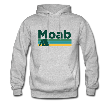 Moab, Utah Hoodie - Retro Camping Moab Hooded Sweatshirt - heather gray