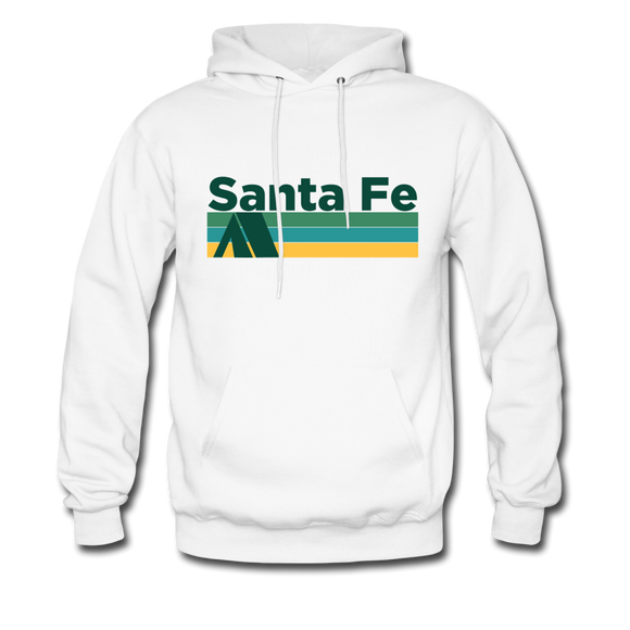 Santa Fe, New Mexico Hoodie - Retro Camping Santa Fe Hooded Sweatshirt - white