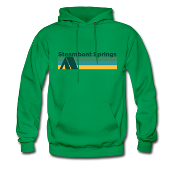 Steamboat Springs, Colorado Hoodie - Retro Camping Steamboat Springs Hooded Sweatshirt - kelly green