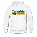 Telluride, Colorado Hoodie - Retro Camping Telluride Hooded Sweatshirt - white