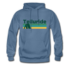 Telluride, Colorado Hoodie - Retro Camping Telluride Hooded Sweatshirt - denim blue