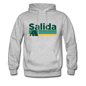 Salida, Colorado Hoodie - Retro Camping Salida Hooded Sweatshirt - heather gray