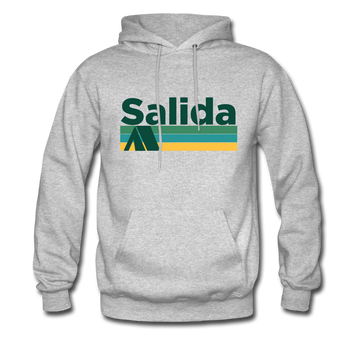 Salida, Colorado Hoodie - Retro Camping Salida Hooded Sweatshirt - heather gray