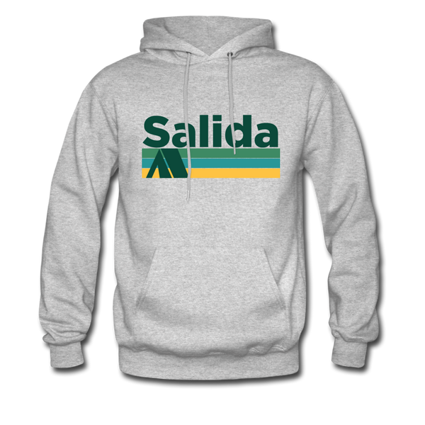 Salida, Colorado Hoodie - Retro Camping Salida Hooded Sweatshirt - heather gray
