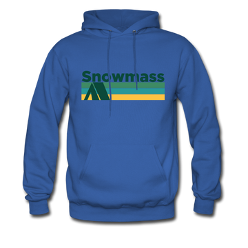 Snowmass, Colorado Hoodie - Retro Camping Snowmass Hooded Sweatshirt - royal blue