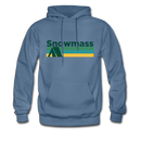 Snowmass, Colorado Hoodie - Retro Camping Snowmass Hooded Sweatshirt - denim blue